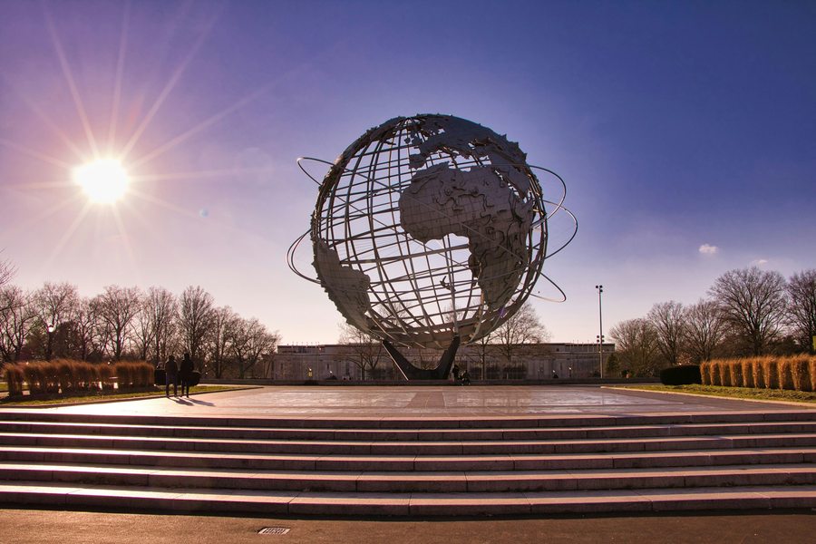 The Unisphere steel globe in Flushing Meadows, Queens